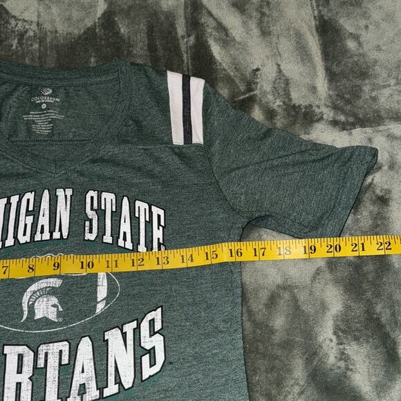 Colosseum Michigan State Spartans T-Shirt Women Medium Green Cotton Short Sleeve - Picture 5 of 7